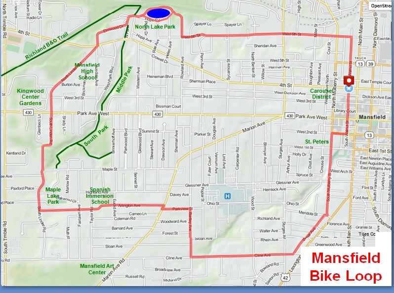 Mansfield City Bike Loop Destination Mansfield