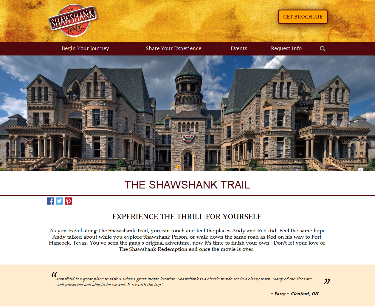 New Shawshank Website Screenshot